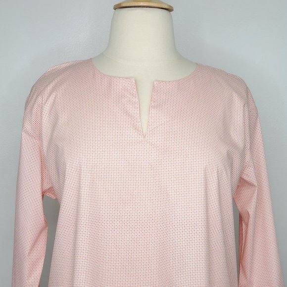 Lands' End Orange Pink Micro Print Supima Cotton Spandex Top Size 18P - Picture 2 of 13